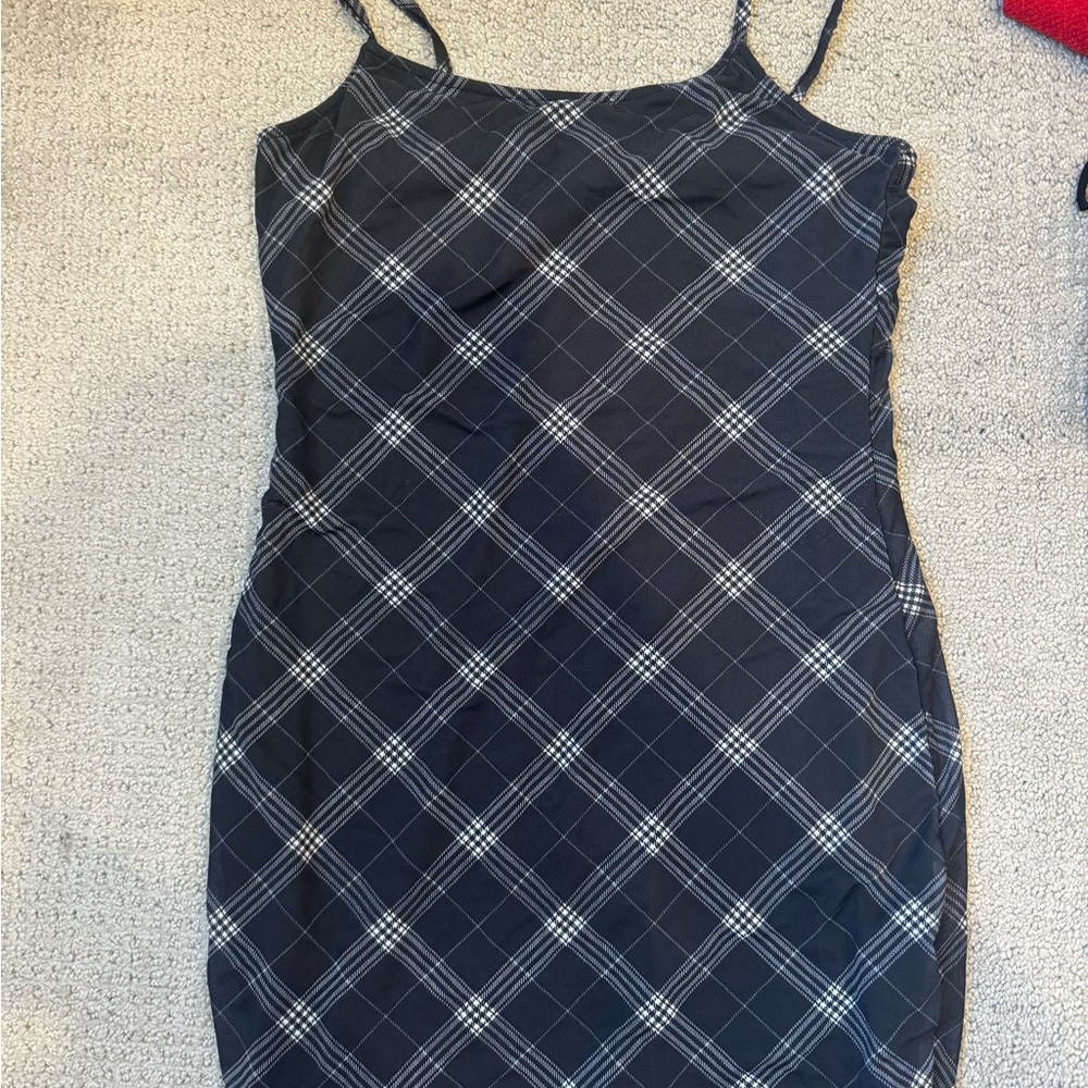 Black and White Plaid Dress